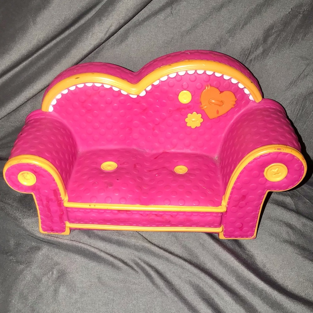 Lalaloopsy Pink With Orange Heart Couch 12” 2010 Dollhouse Furniture